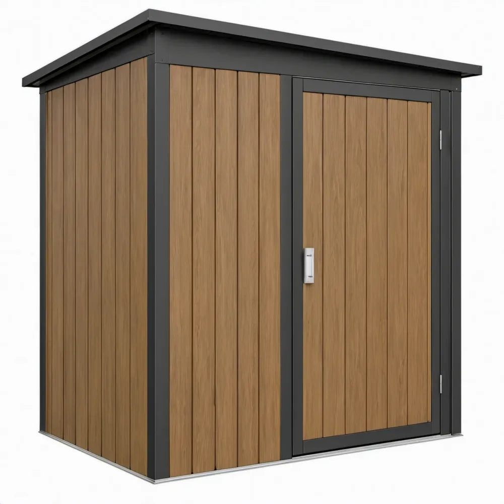 Tuinschuur 180 x 120 x 200 cm in bruin houtlook en antraciet