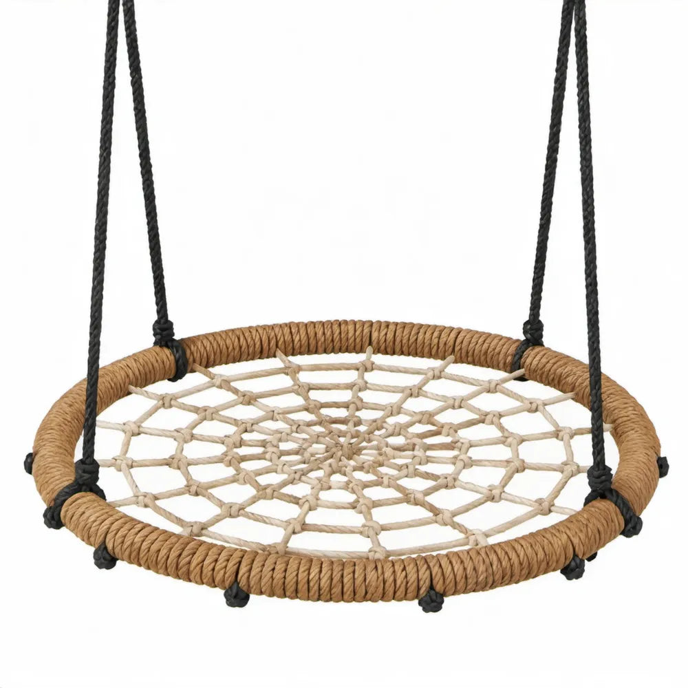 Ronde nestschommel Ø 100 cm - Bruin/Zwart/Beige
