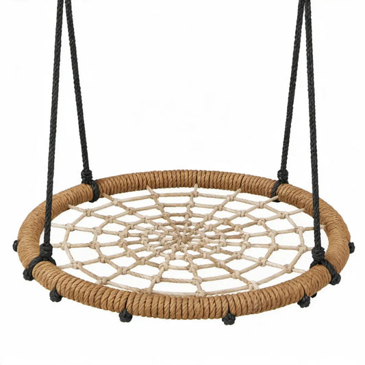Ronde nestschommel Ø 100 cm - Bruin/Zwart/Beige